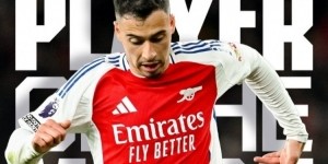 Xingkong-1助攻5关键传球，马丁内利当选阿森纳2-1富勒姆一役队内最佳